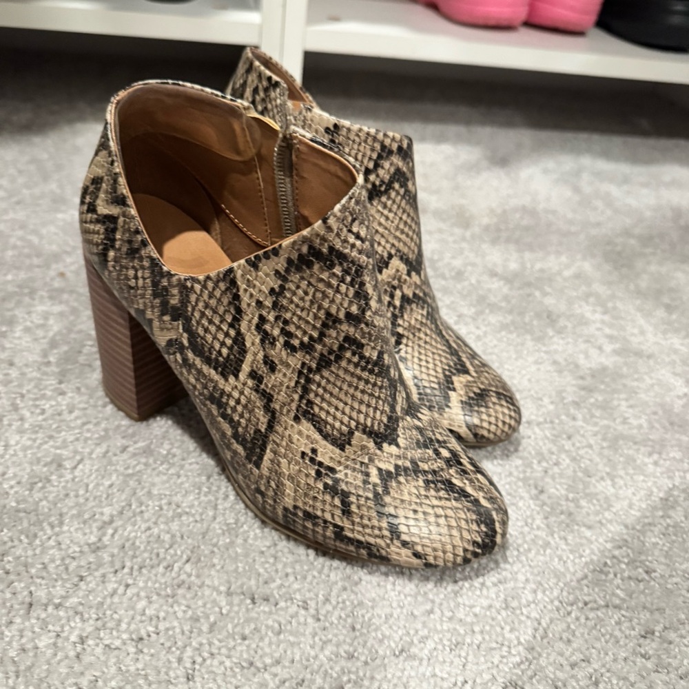 Snakeskin Ankle Boots